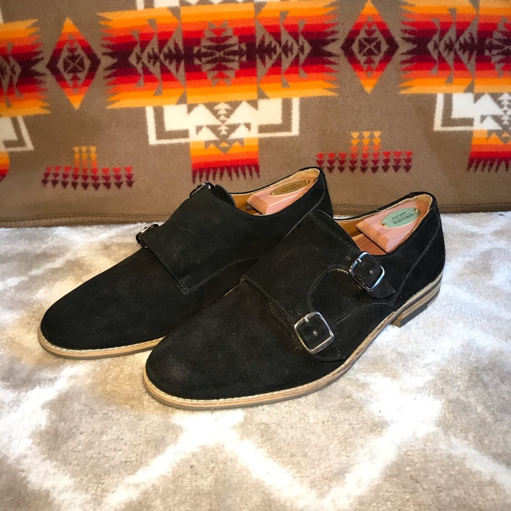 TopMan Double Monk-Strap suede shoes